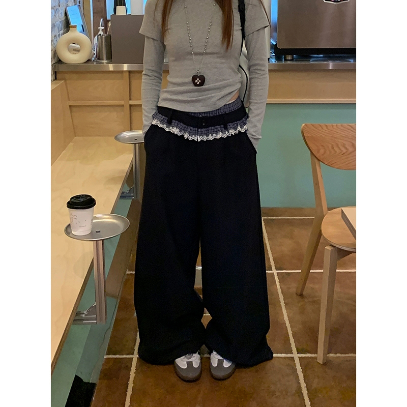 【现货专属】01100宽松高腰休闲裤今年流行的爆款裤子