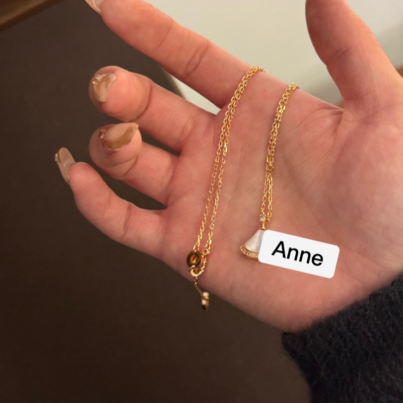 钛钢项链 【X587】经典扇形简约小裙子项链