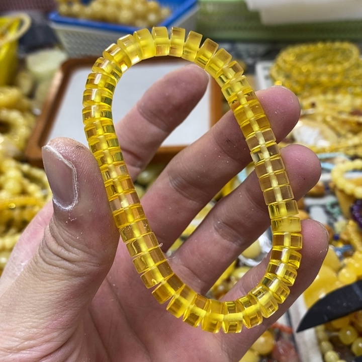 蜜蜡未镶嵌裸石手串