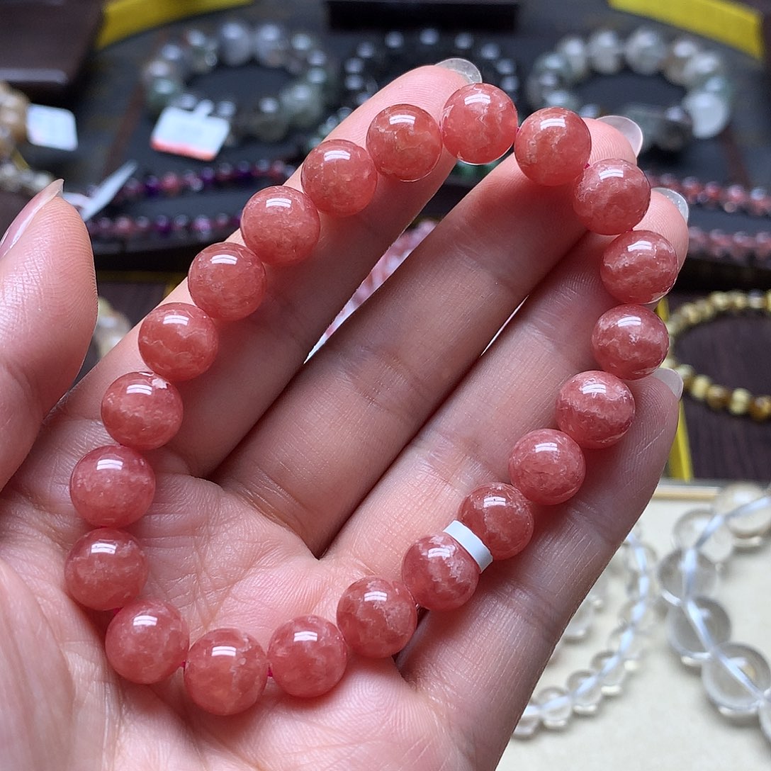 菱锰矿（红纹石）未镶嵌手链手链