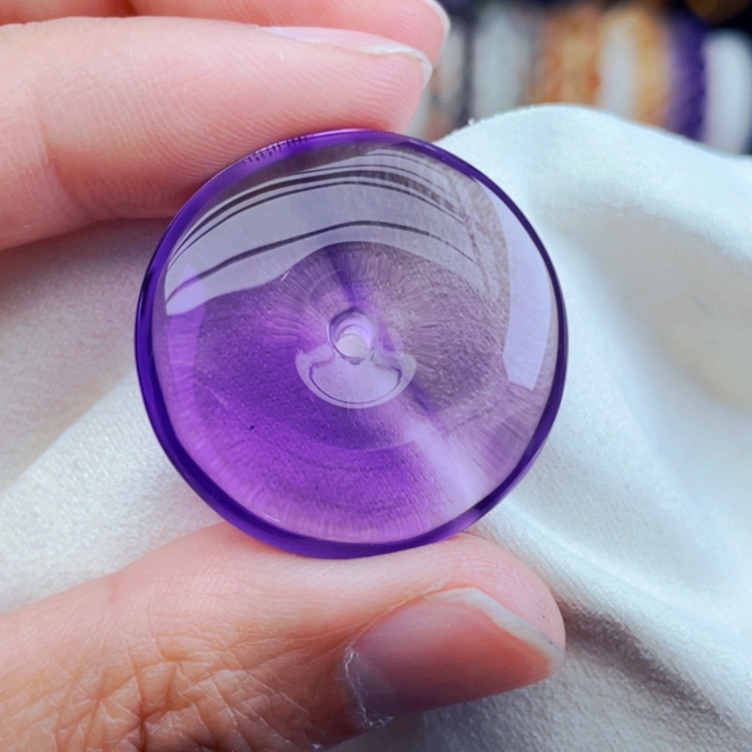 水晶高品质天然紫水晶平安扣未镶嵌