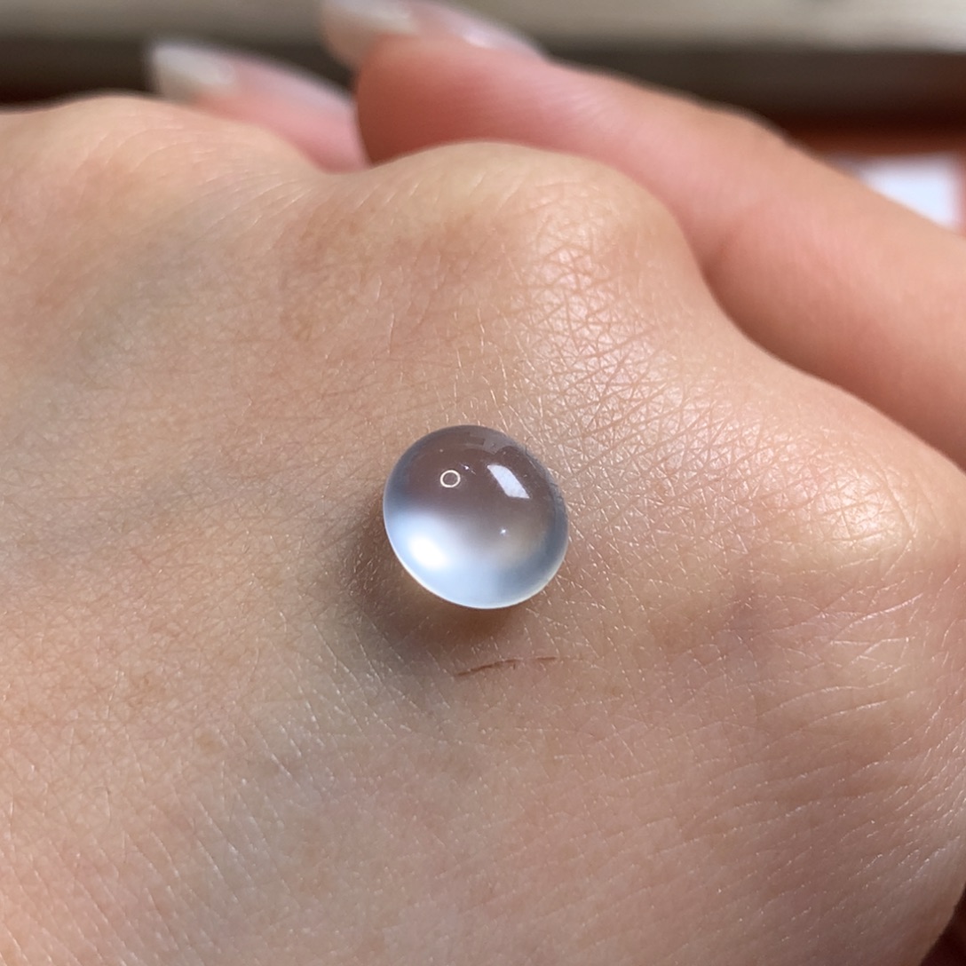 翡翠未镶嵌颈饰椭圆卡7.6玻璃蛋面双面鼓