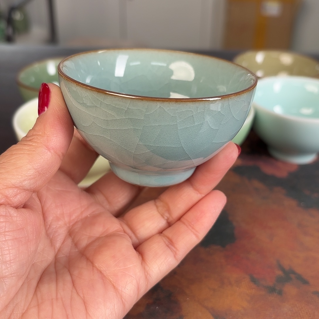 龙泉云间青瓷小米茶器