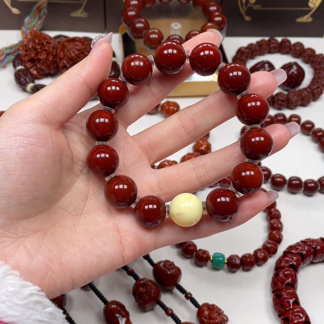 橄榄核手串光珠，