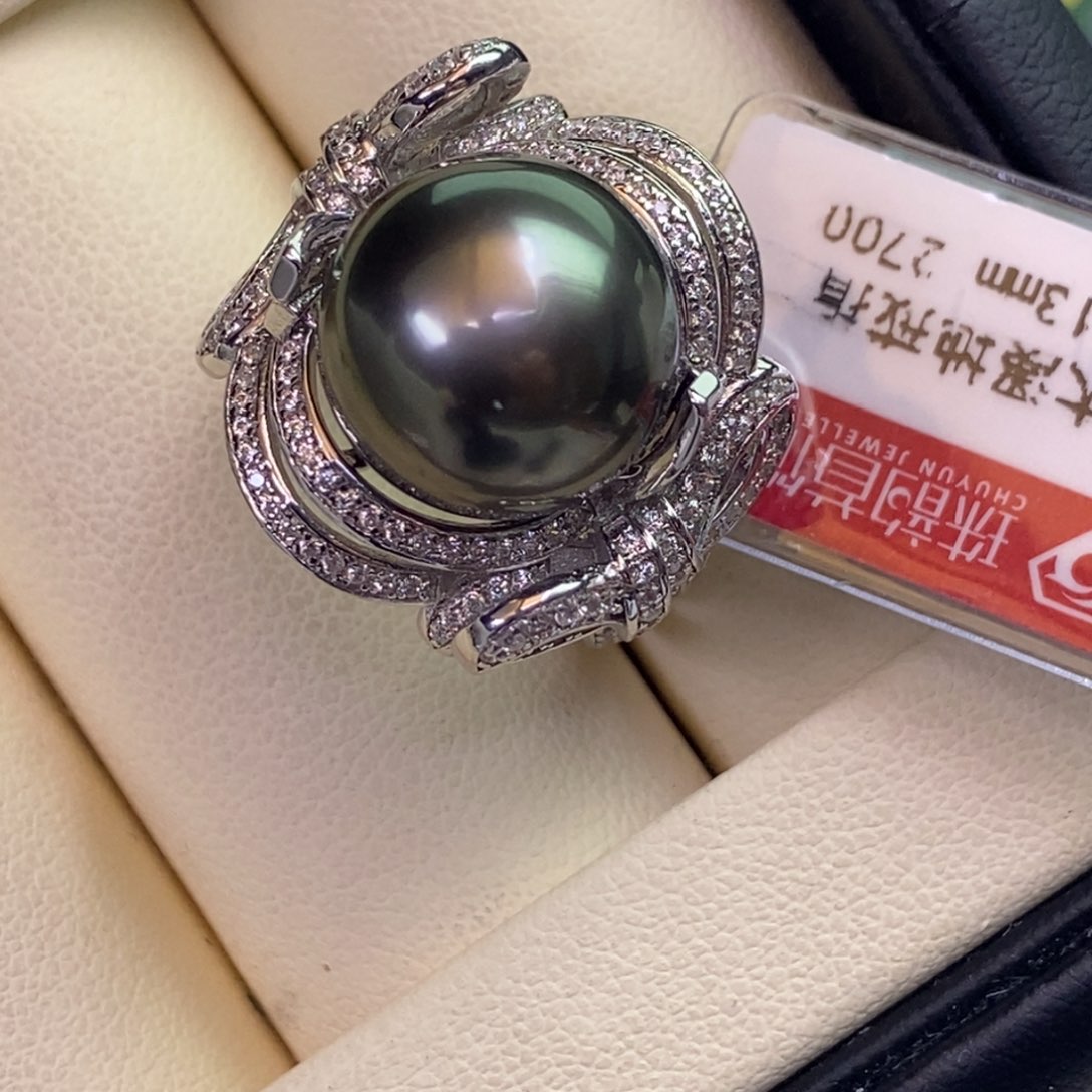 海水珍珠银S925镶嵌戒指