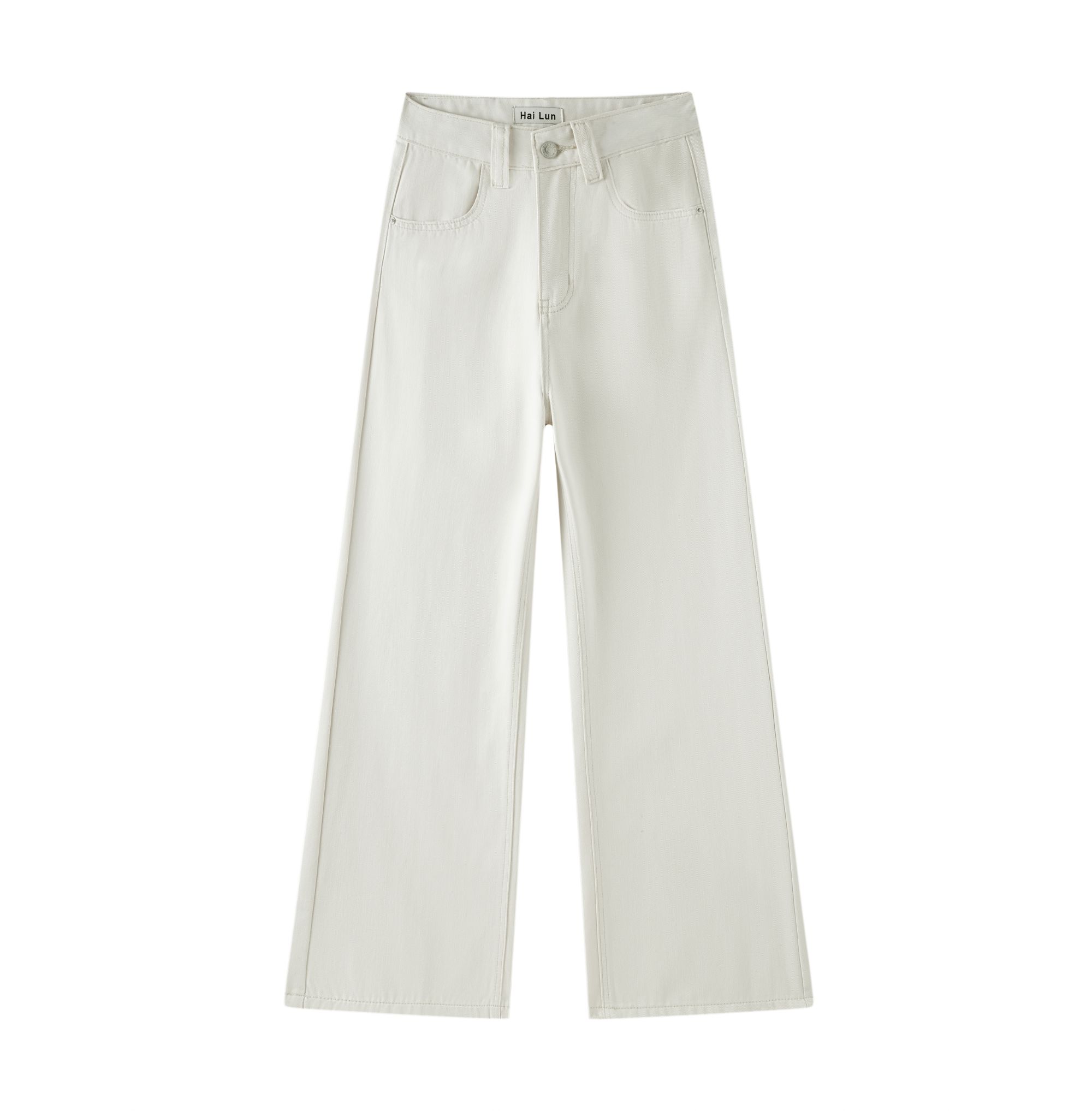 海伦【Z031】设计感简约百搭超显瘦秋季宽松阔腿遮腿型无弹牛仔裤