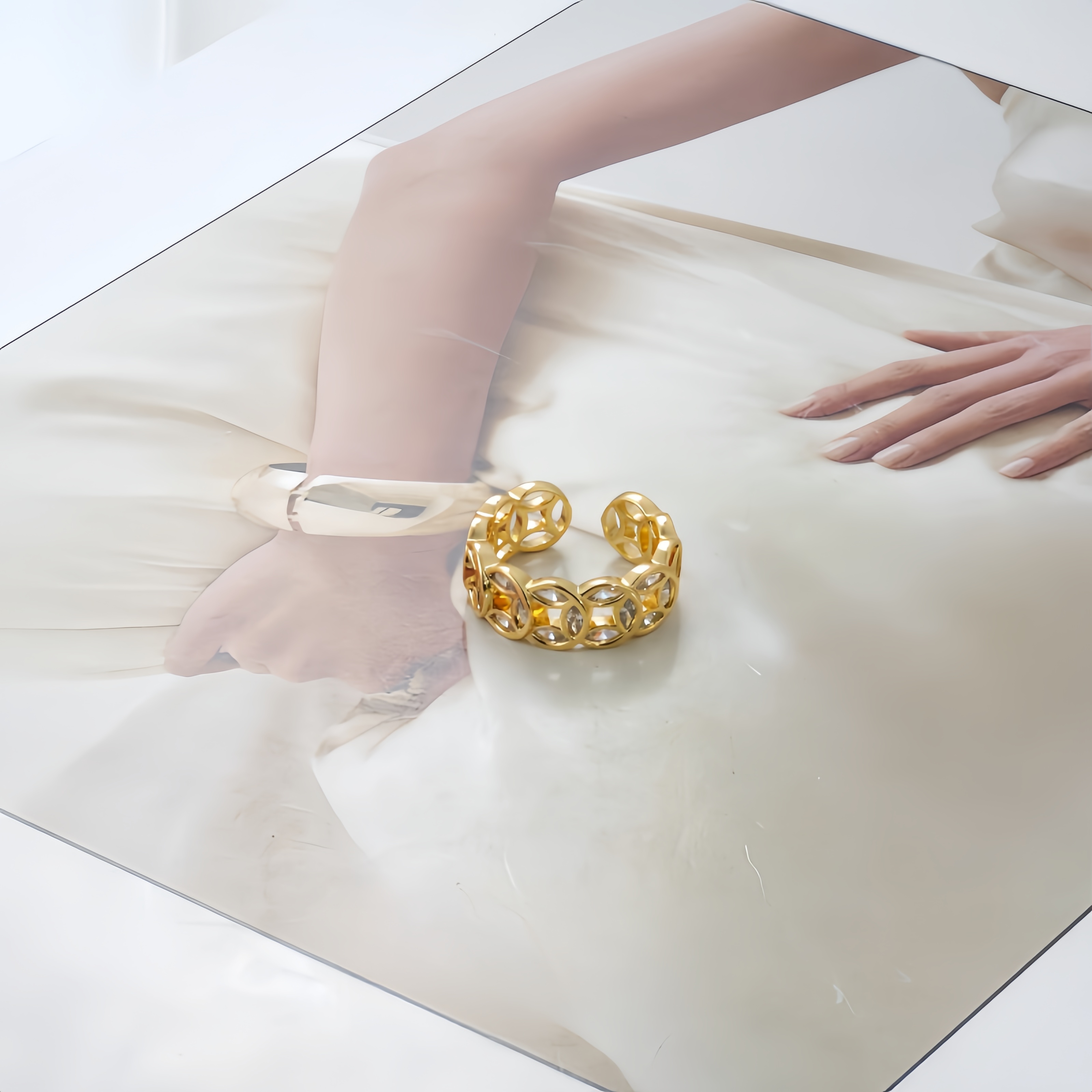 铜合金仿水晶戒指 戒指8914