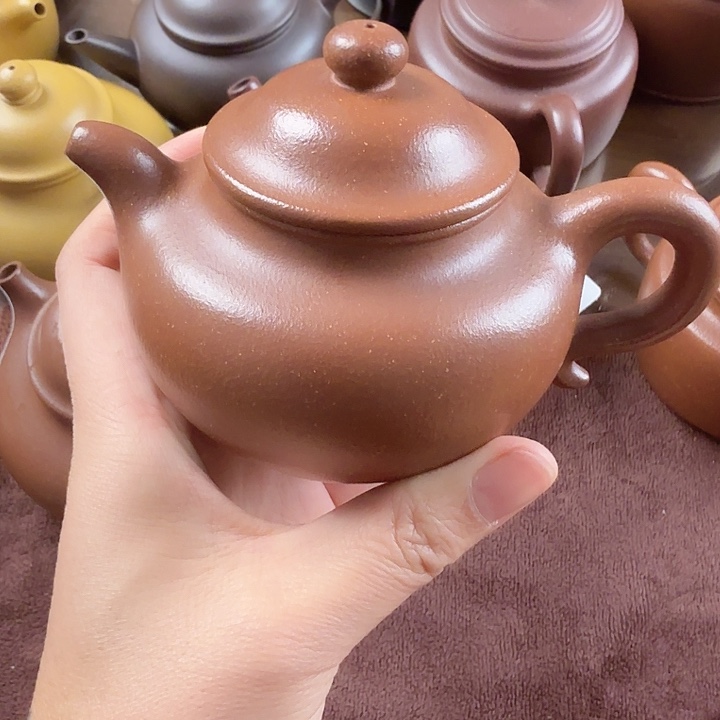 紫砂茶壶200cc红将坡莲子