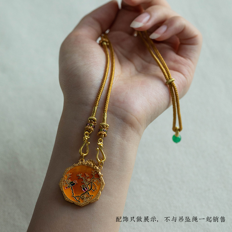 双耳吊坠挂绳如意锦鲤锁包项链编绳黑绳高平安锁吊坠编绳