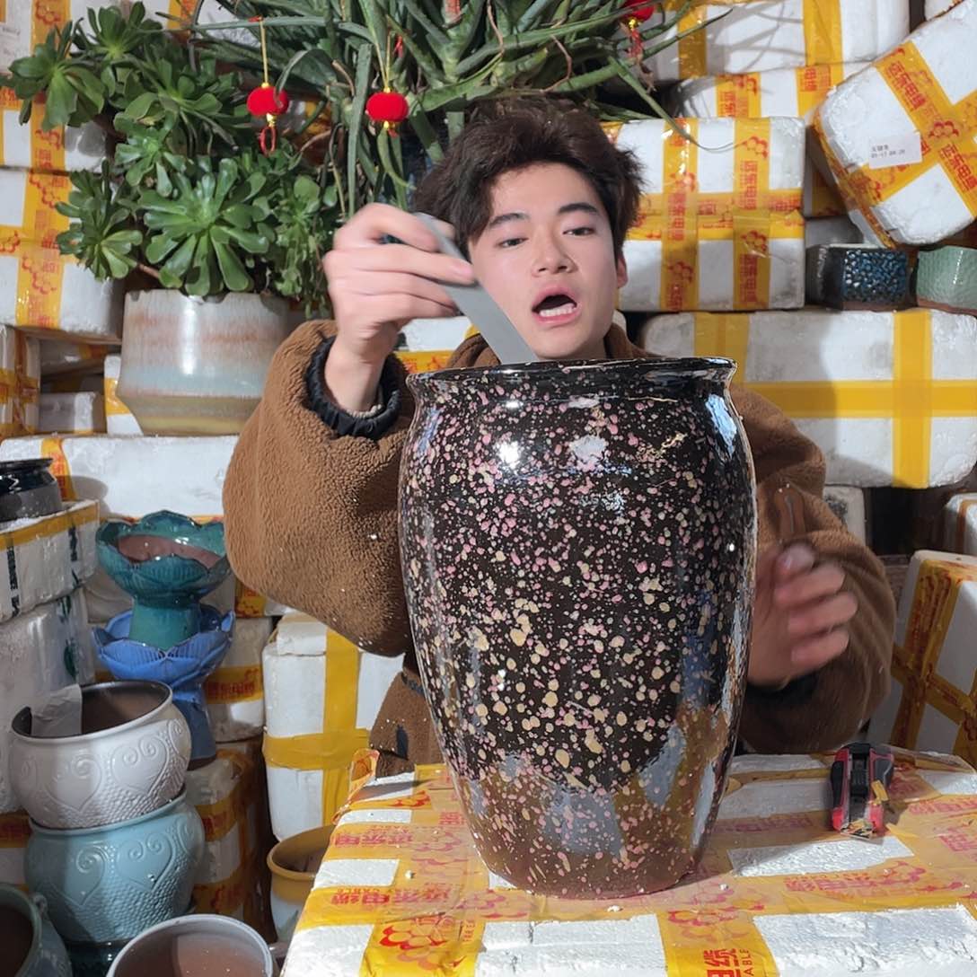 无铅玻璃宜兴紫砂花盆