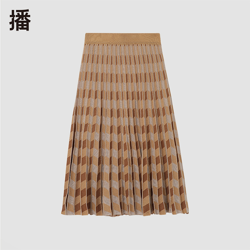 播格纹秋季梭织时尚休闲撞色百搭半裙BDQ3BD0404