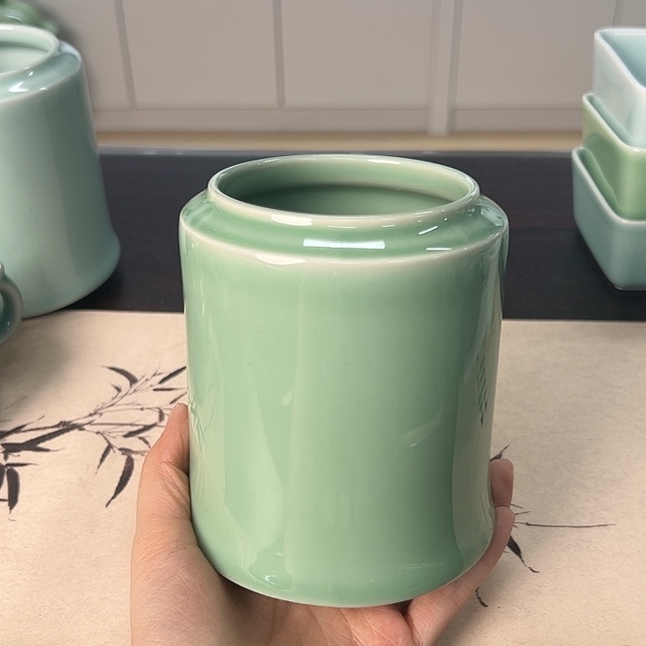 龙泉云间青瓷小米茶器
