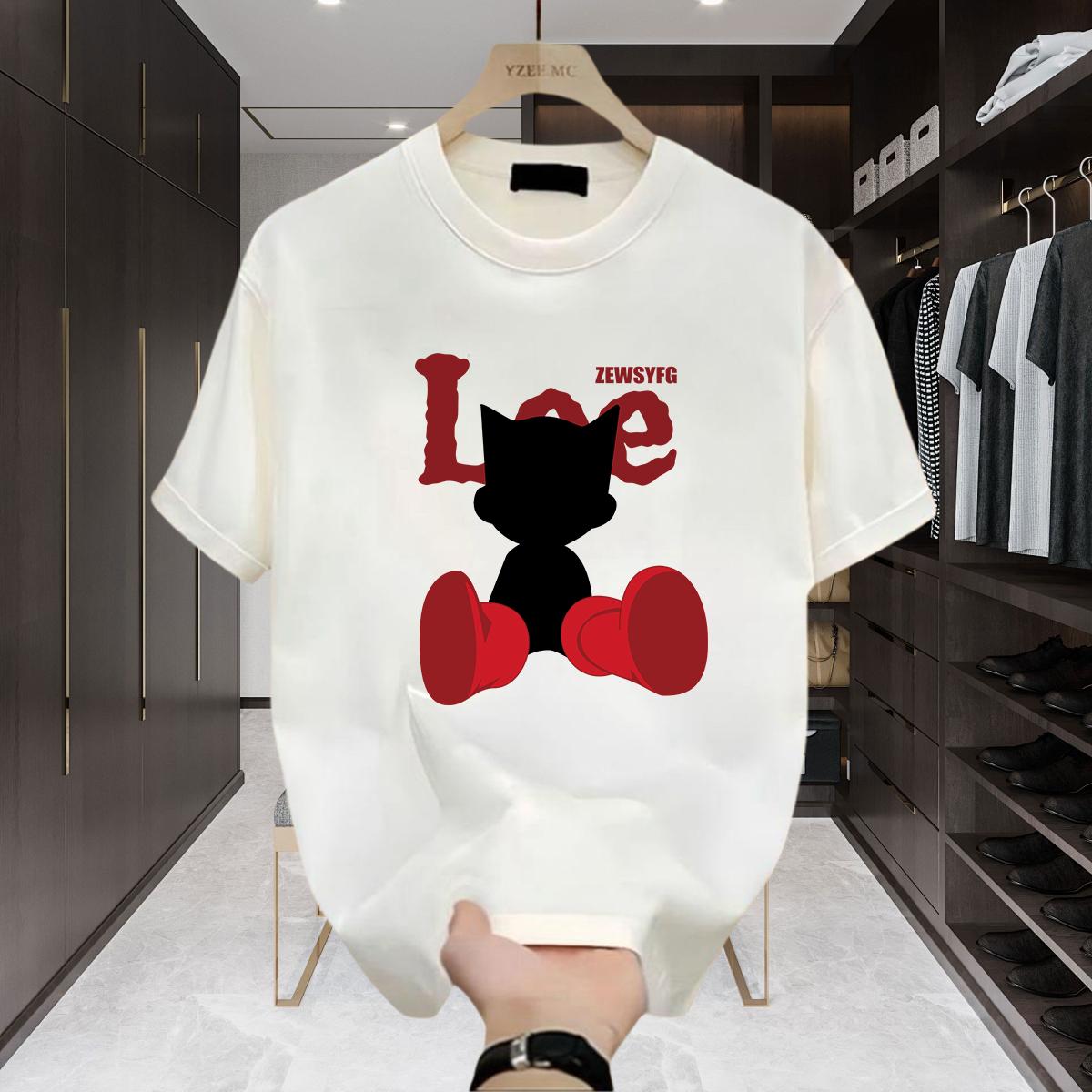 潮流时尚百搭男女T恤夏季潮牌高街宽松休闲情侣上衣