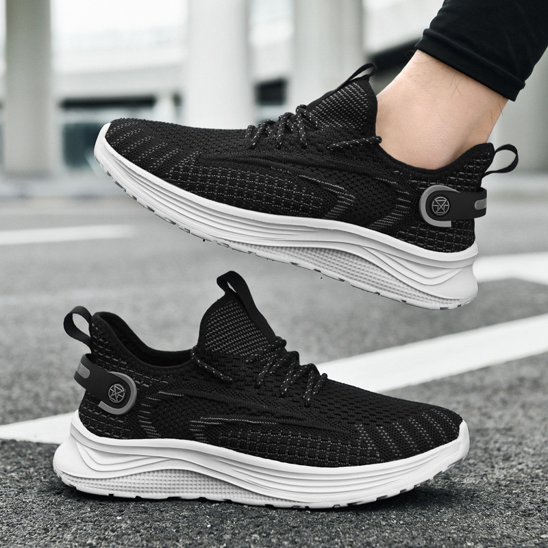 莆田椰子男鞋2024新款夏季飞织网面跑步鞋男士软底透气休闲运动鞋