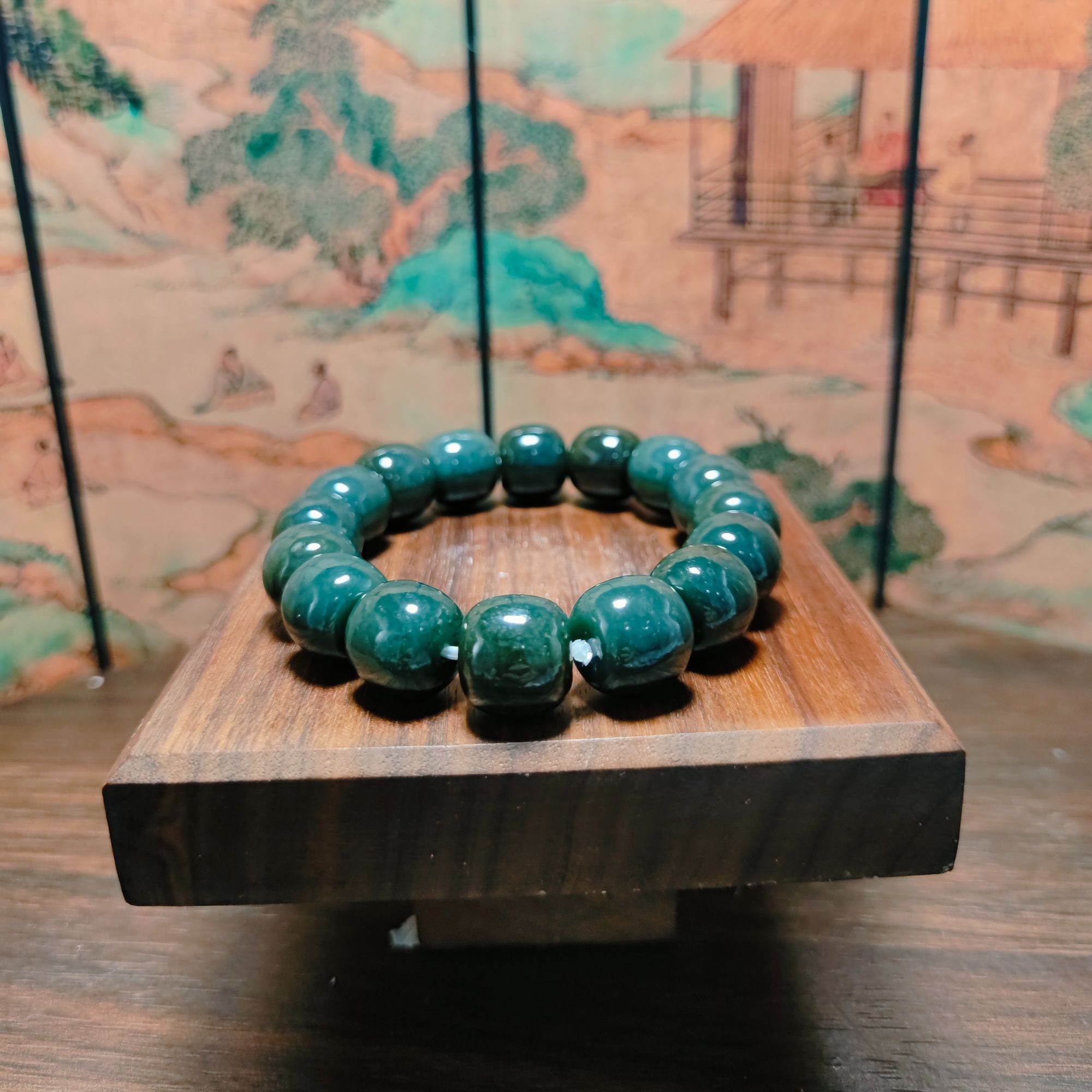 N和田玉桶珠手串（卡14）1155