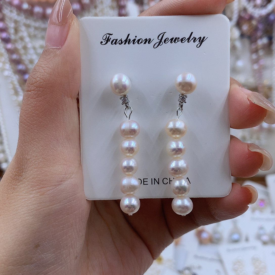 项链银S925镶嵌淡水珍珠