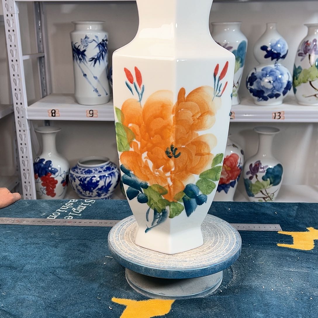 摆件景德镇陶瓷6黄牡