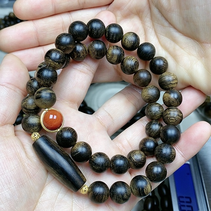 沉香手串大**贵越南芽庄白棋楠