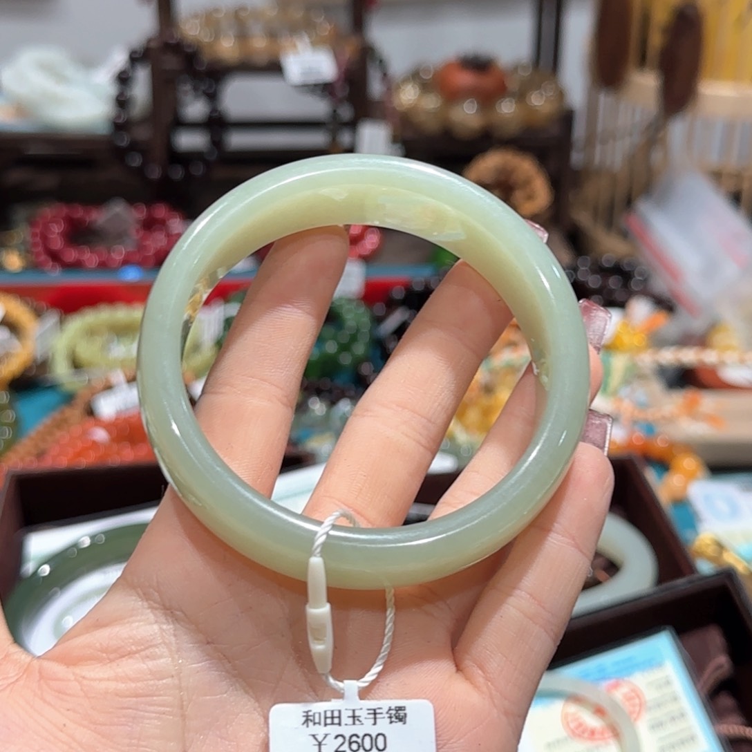 和田玉手镯未镶嵌手镯卡59-60