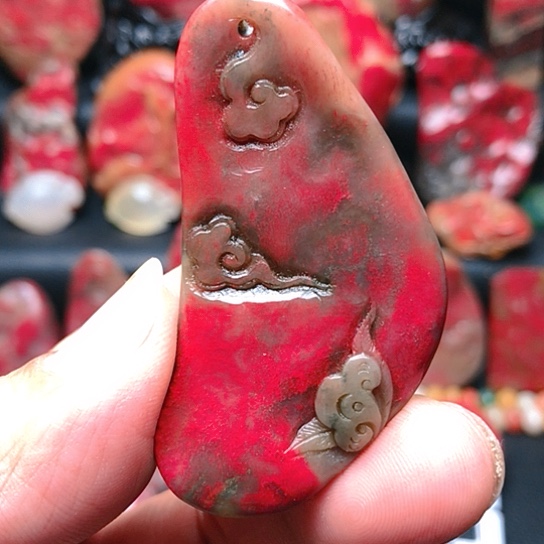 昌化石昌化鸡血石精品挂件