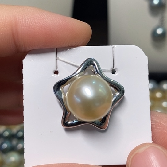 海水珍珠颈饰银S925镶嵌13