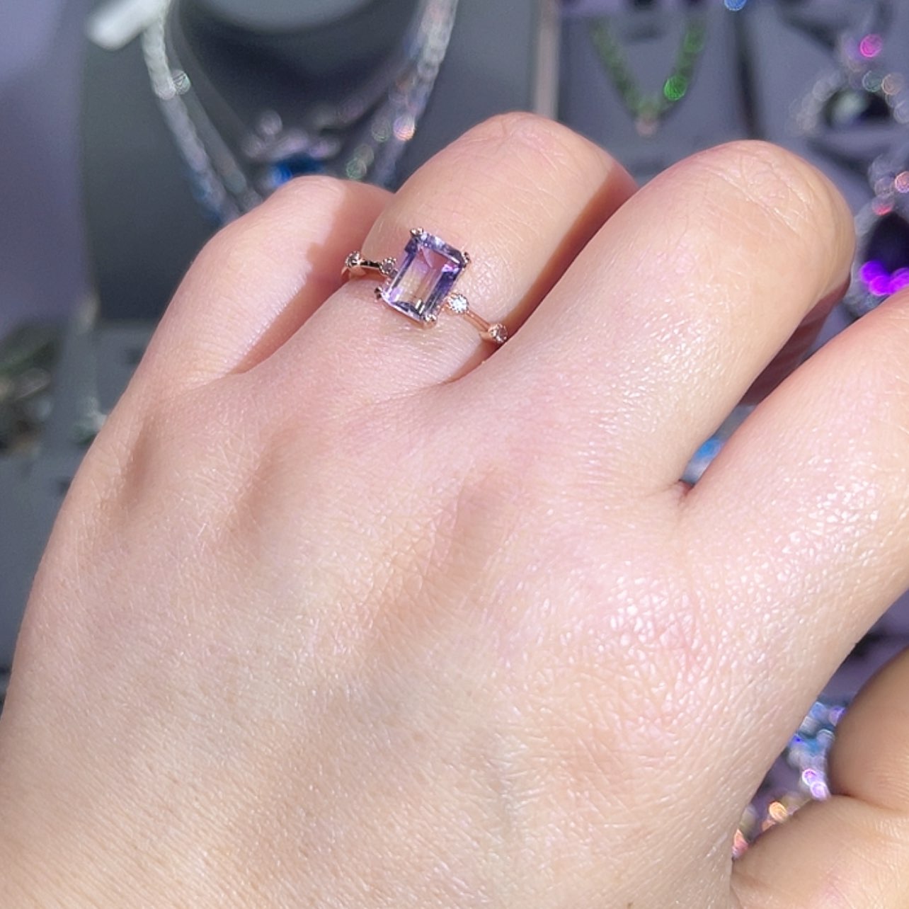 【闪购商品】水晶戒指银S925镶嵌戒指