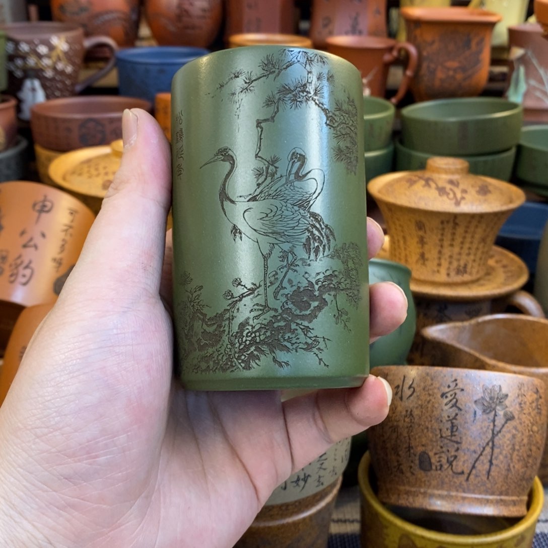 紫砂杯子宜兴全手工紫砂杯