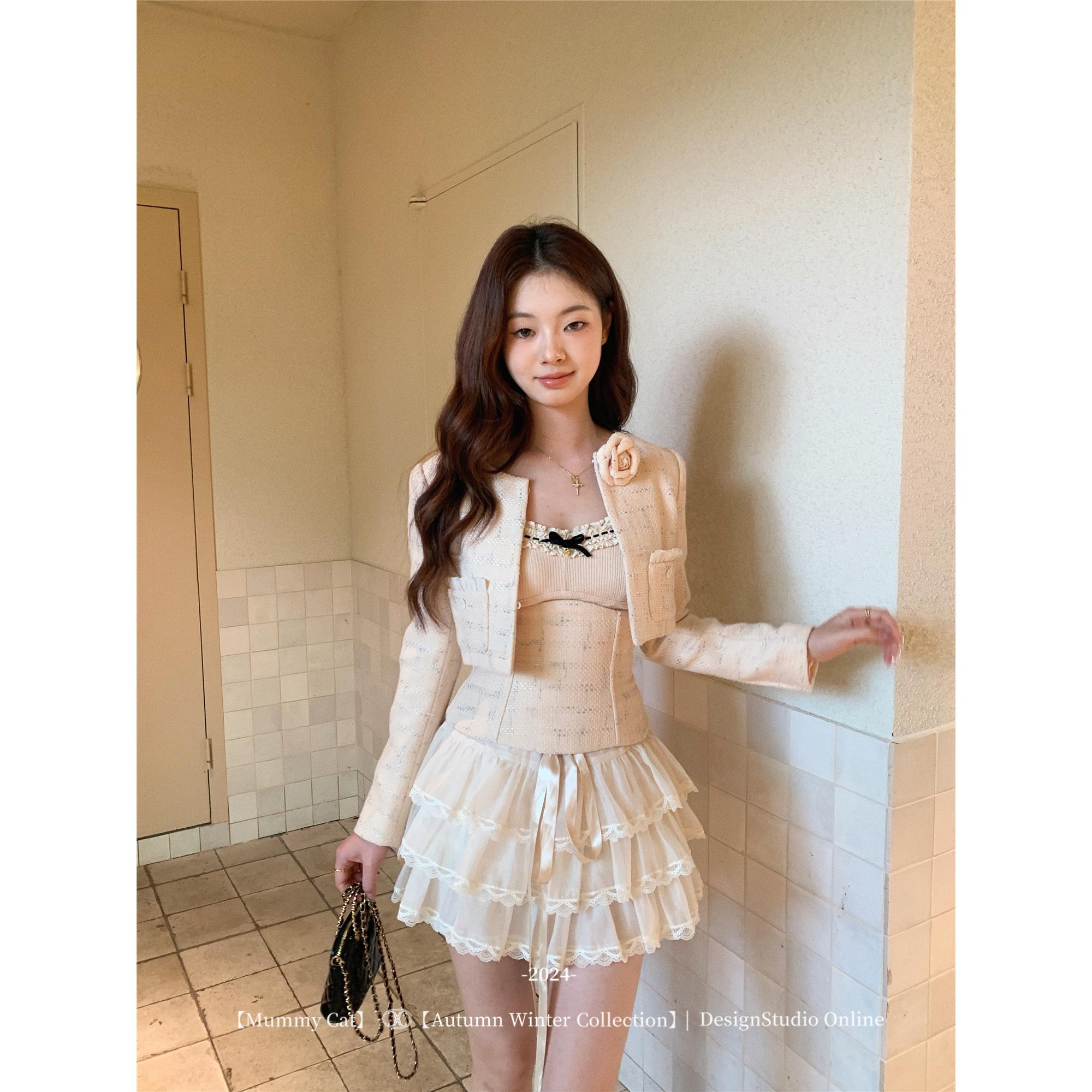 【美娇粉丝专属】下蛋喵【巴黎天鹅湖】蕾丝绑带蛋糕裙半身短裙