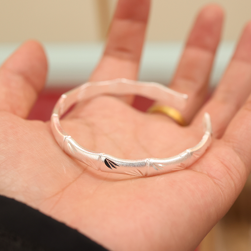  9999竹节古法开口设计竹子感刻纹配件S110