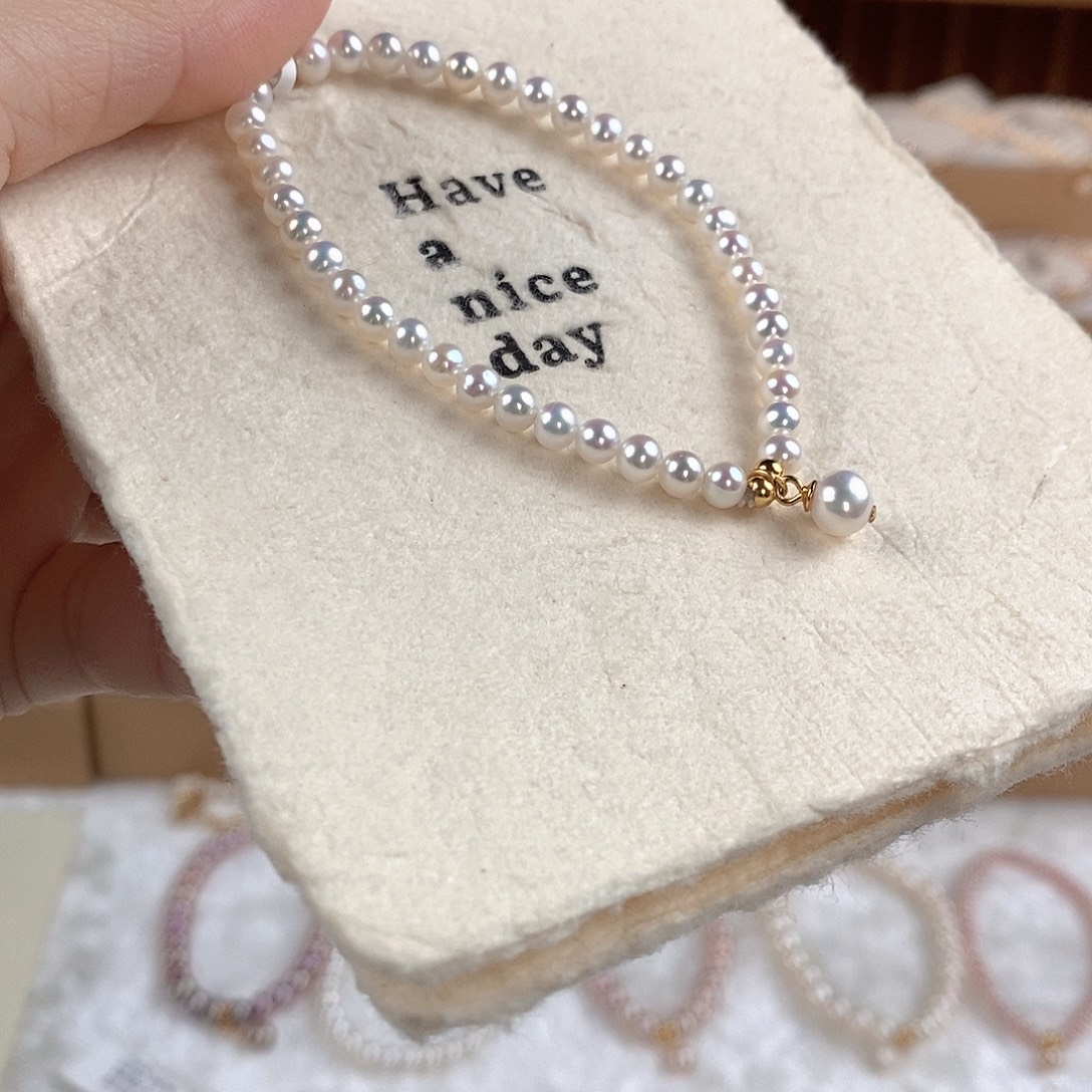 淡水珍珠银S925镶嵌手绳