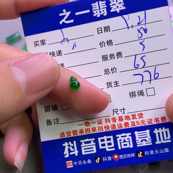 颈饰未镶嵌翡翠小**菜