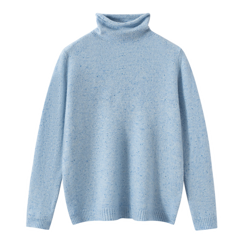 儿童堆堆领100%纯羊毛衫秋冬新款纯色长袖针织套衫保暖时尚毛衣