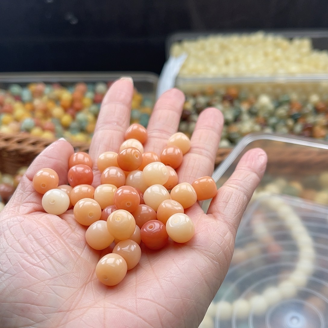 白玉菩提吊坠Q/10mm/100+20颗