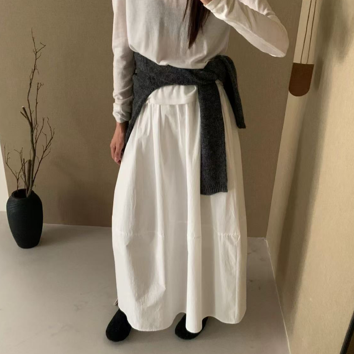水原家 大码复古工装宽松显瘦遮胯半裙