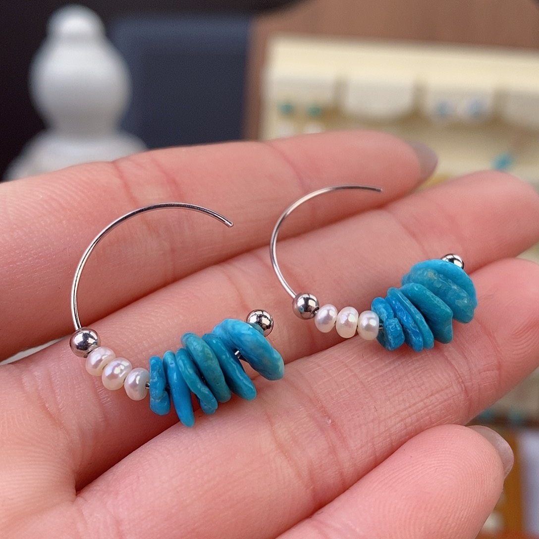 绿松石耳饰未镶嵌