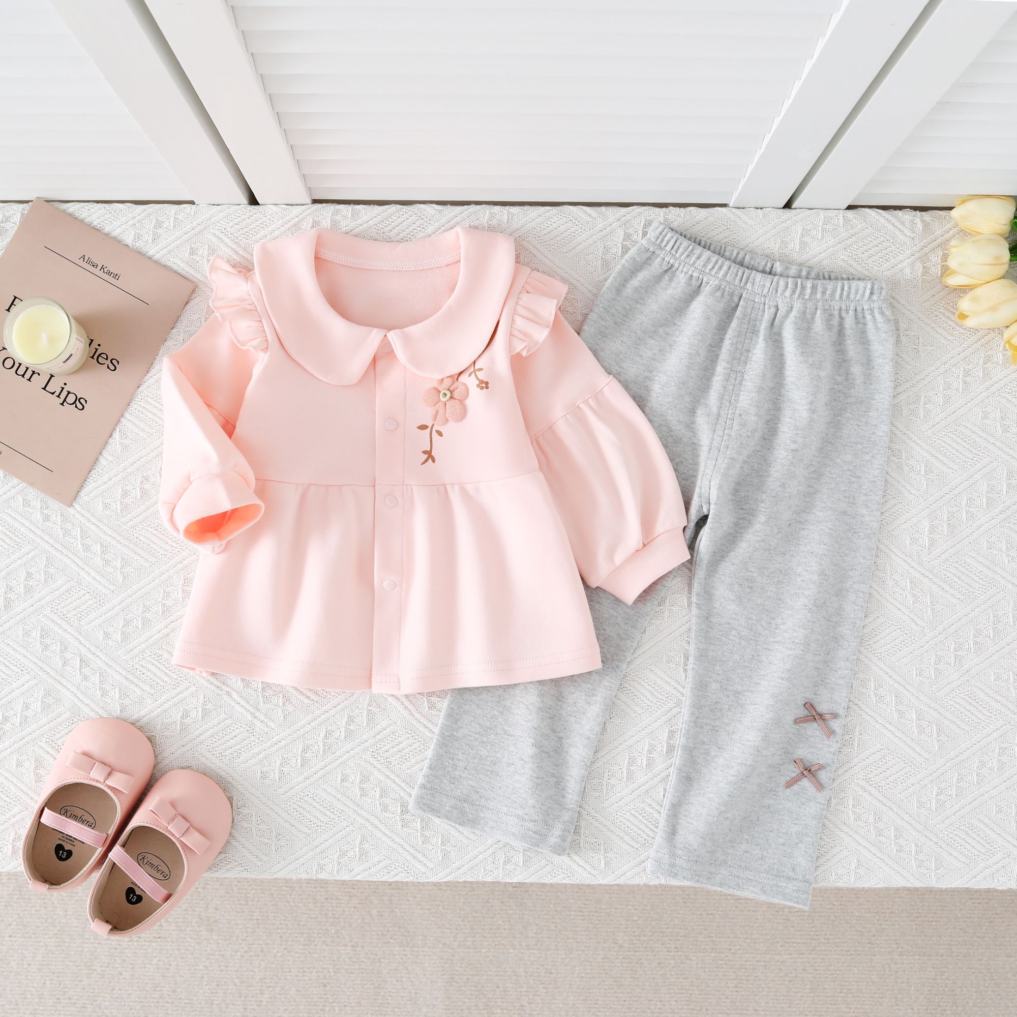 女宝宝春秋外穿分体套装1周岁3岁婴幼儿公主风洋气外出两件套