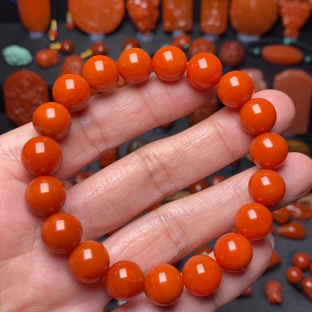 南红玛瑙10.7手串未镶嵌