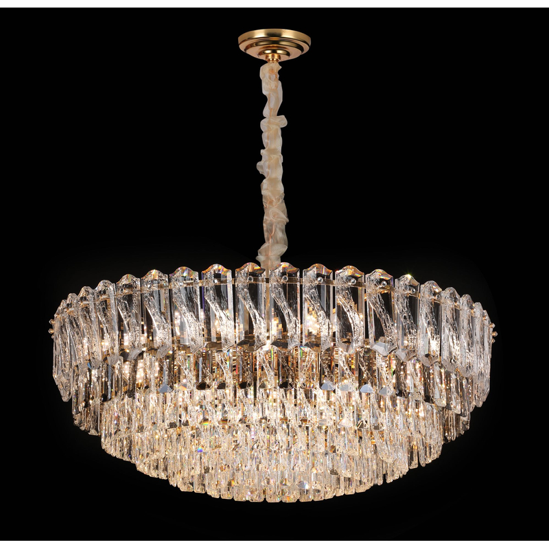 轻奢水晶吊灯2025年新款家用客餐厅房间主卧室大气高档烟灰色灯具