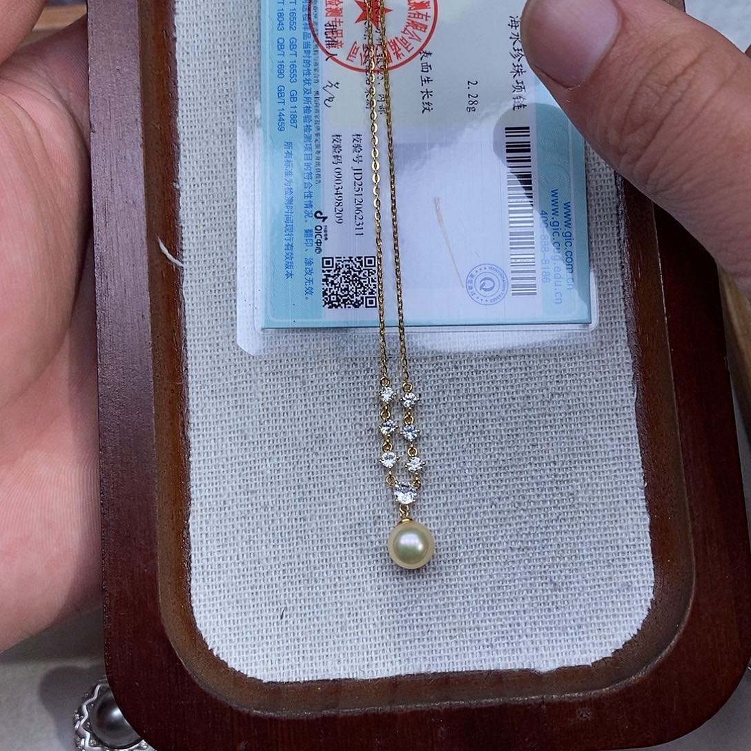 银S925镶嵌套链海水珍珠