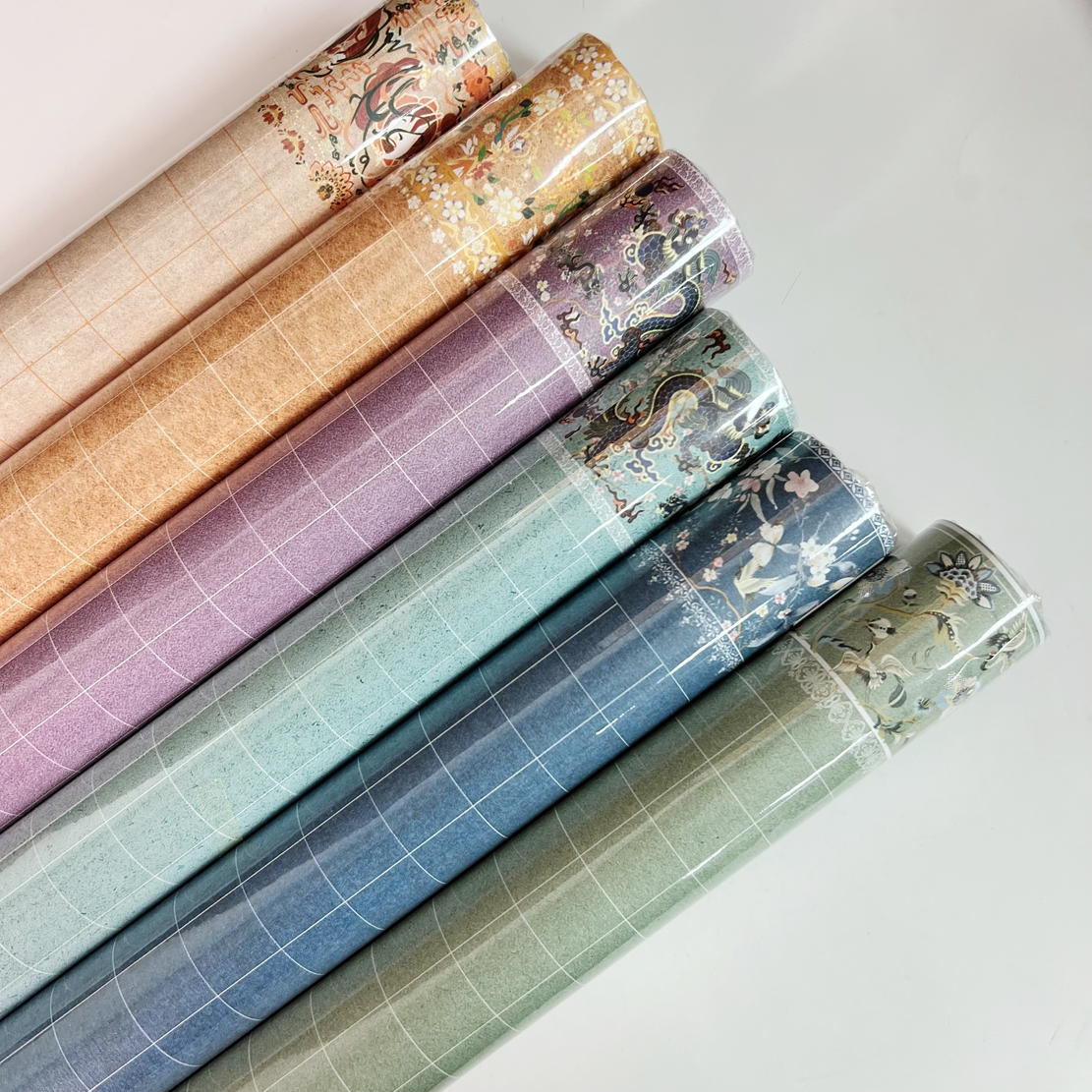 蜡染长卷2厘米方格10米宣纸