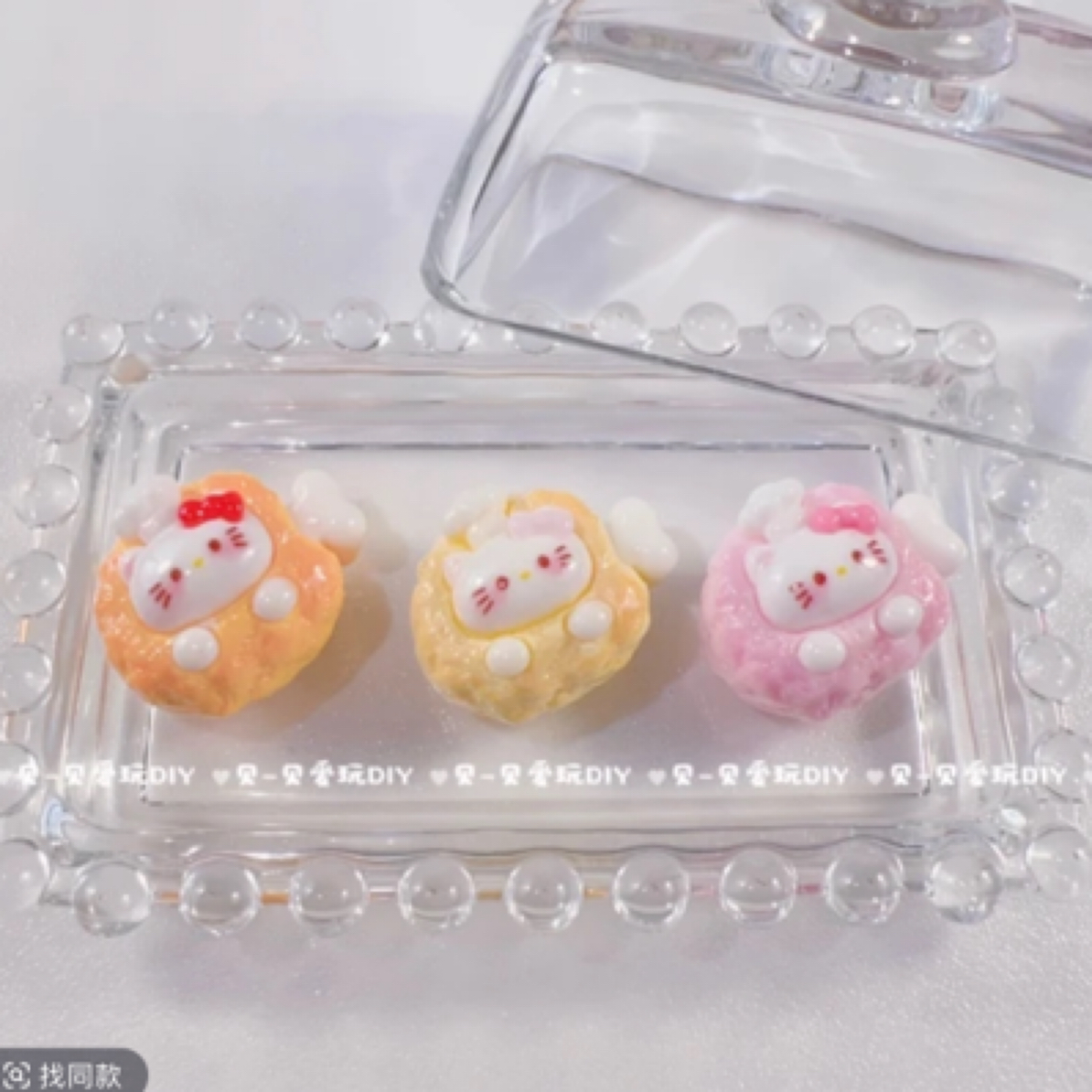 贝贝家kitty大鸡腿手工树脂DIY仿真食玩卡通配件/儿童 FIDIY