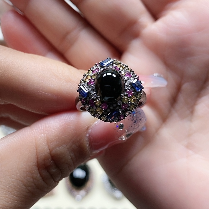 【闪购商品】翡翠戒指18K金镶嵌缅甸翡翠