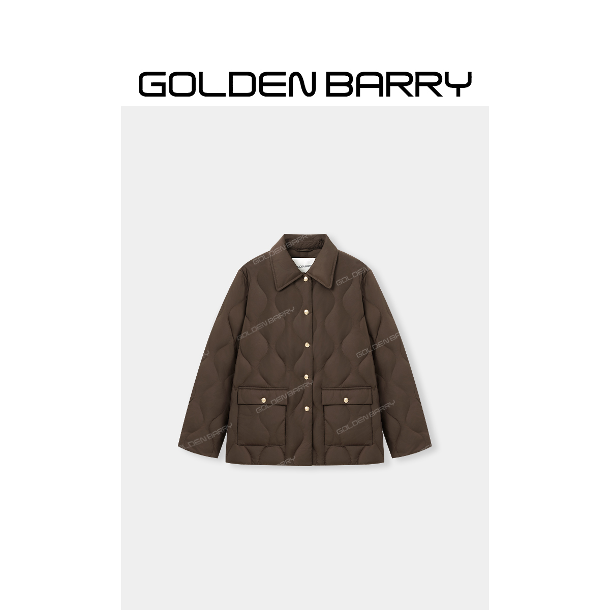 GOLDENBARRY|133091“灵纹星点”英伦风衬衣领鹅绒服