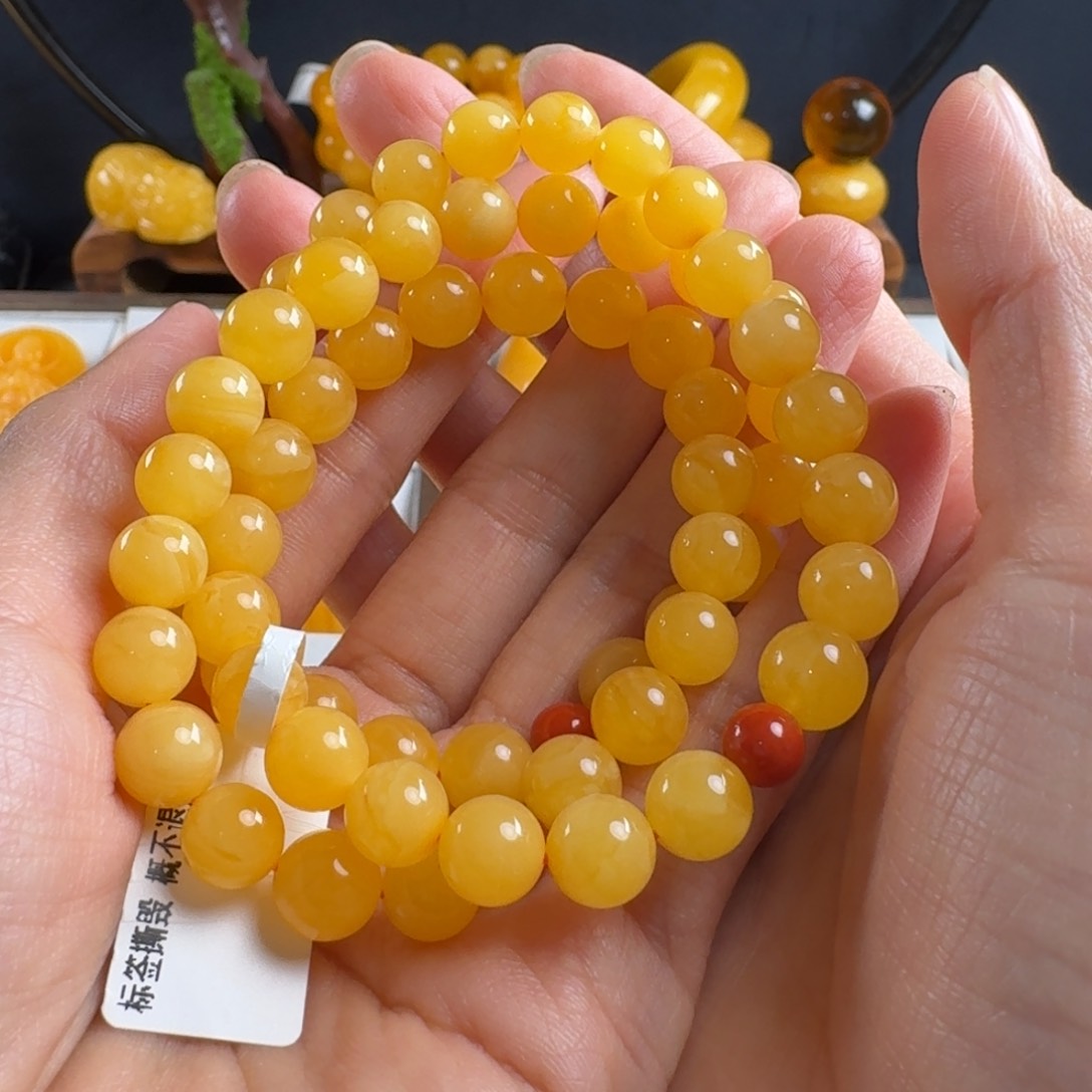 蜜蜡毛衣链未镶嵌