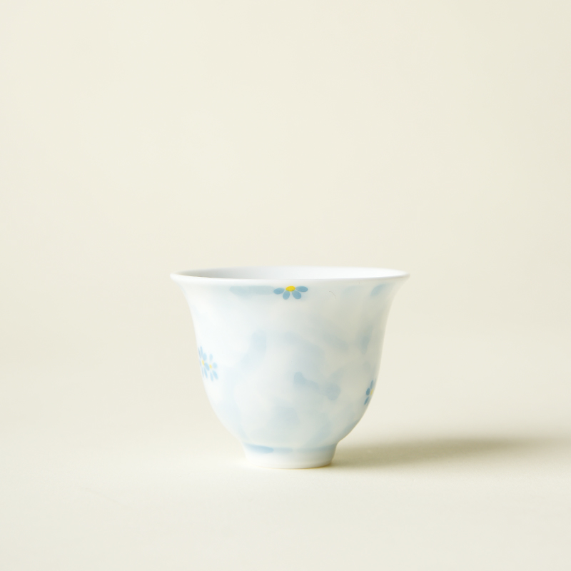 吾游茶器白瓷手绘缤纷蓝铃铛杯精致高档品茗茶杯主人杯