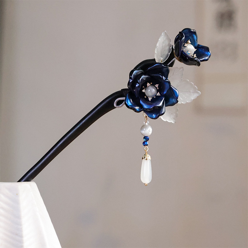 莫幽兰黑檀木簪日常百搭