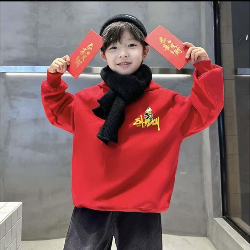 200999童装男童卫衣2025秋冬新款儿童潮酷时尚洋气加绒l连帽卫衣