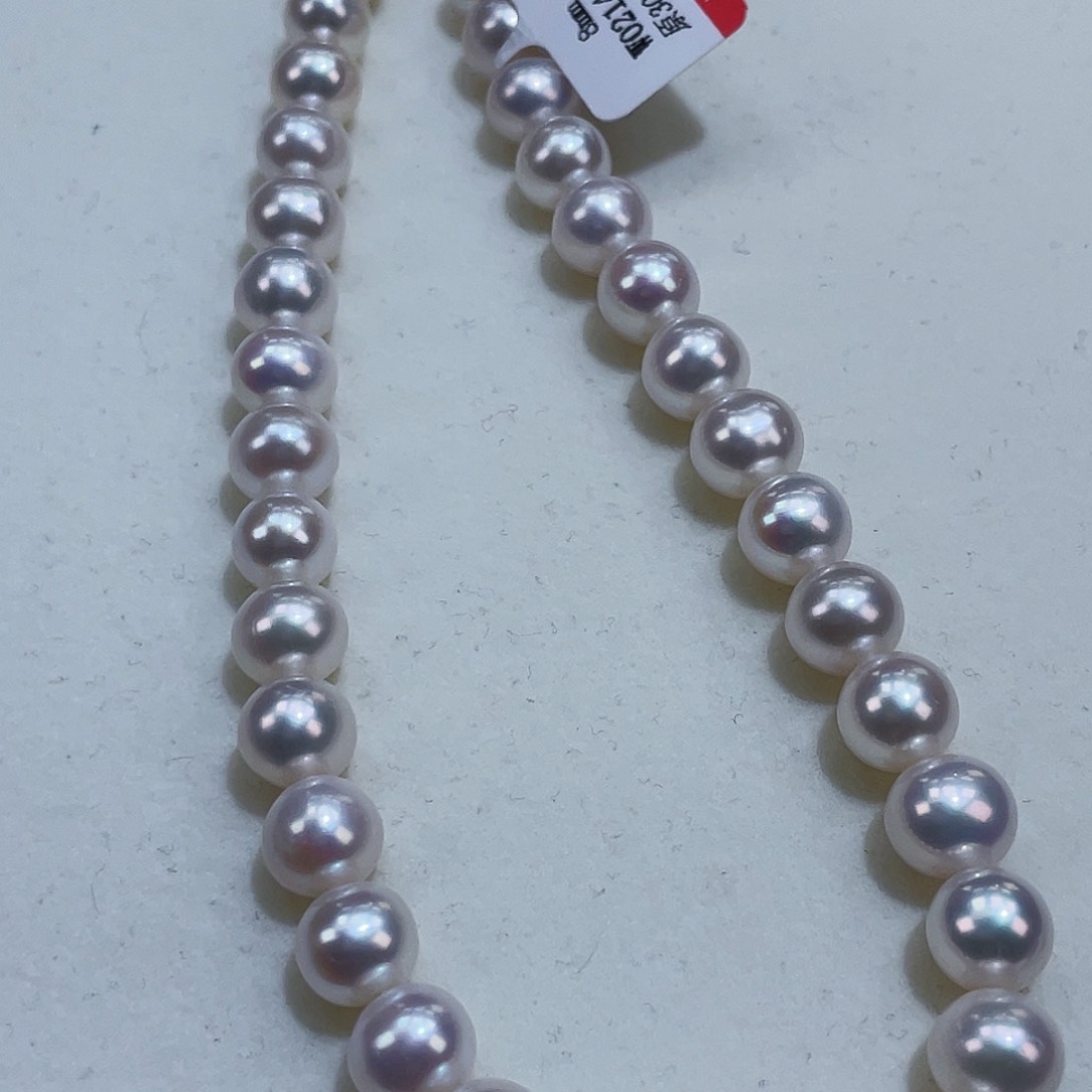 淡水珍珠颈饰银S925镶嵌8m干净通透媲美高货