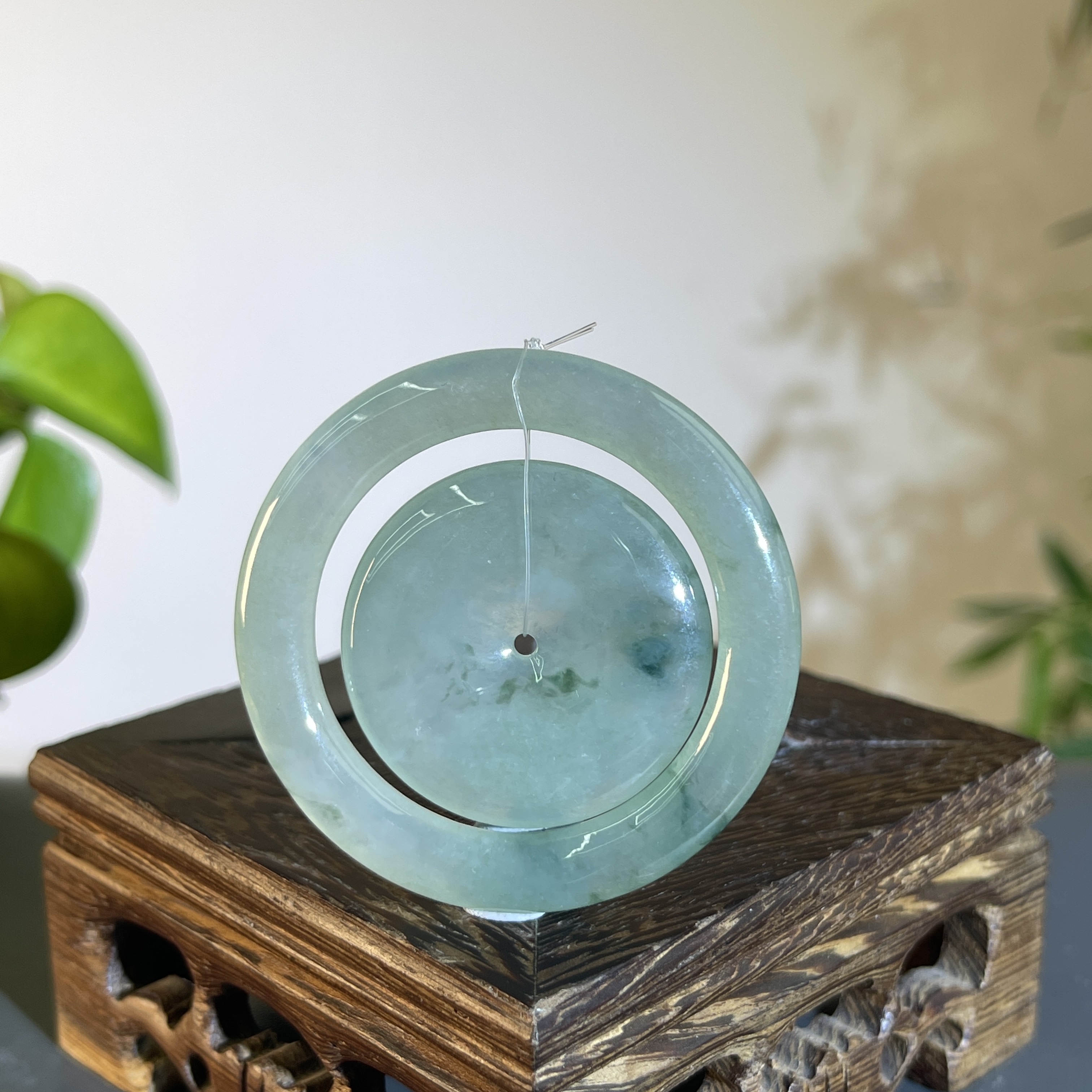 JXW16-122 天然缅甸A货翡翠  子母扣