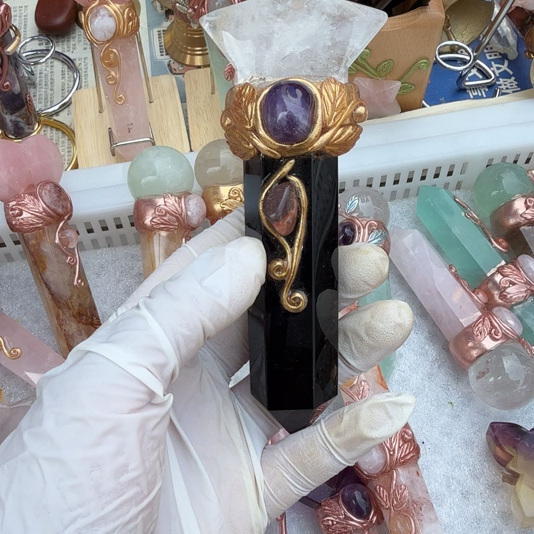 烟晶手链未镶嵌黑曜石